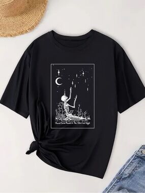 Black Skeleton Graphic Short Sleeve Tee